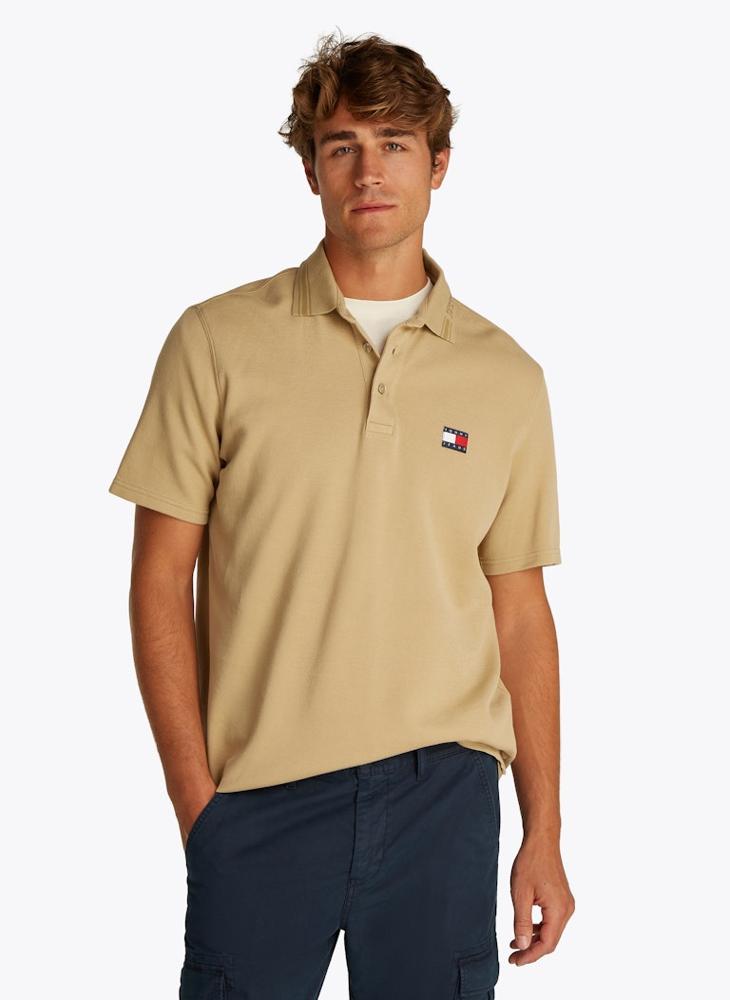Regular Fit Branded Neck Short Sleeve Polo