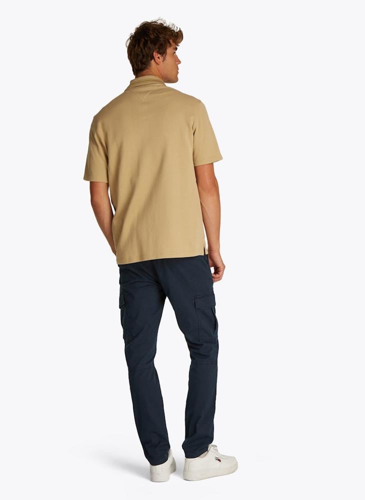 Regular Fit Branded Neck Short Sleeve Polo