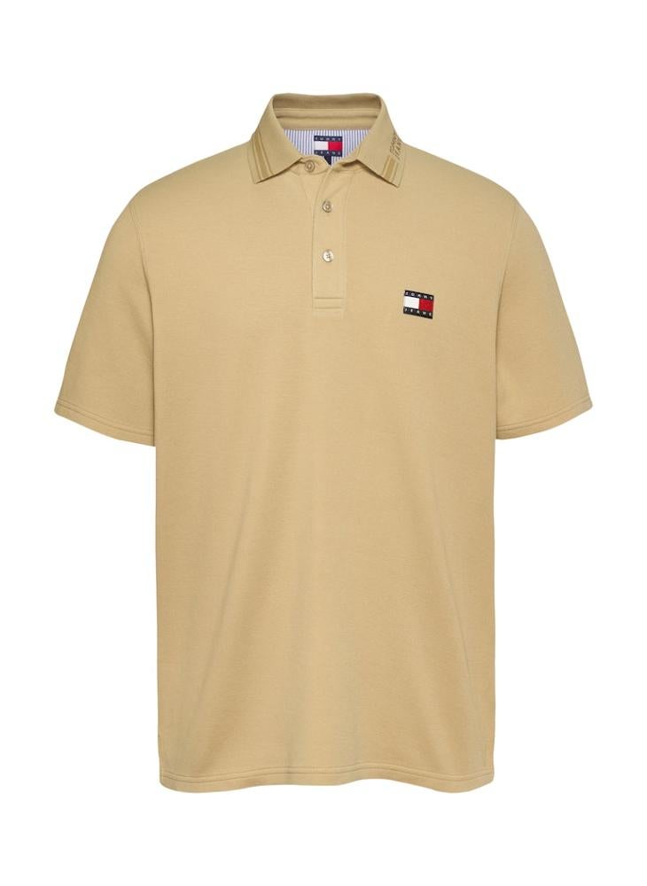 Regular Fit Branded Neck Short Sleeve Polo