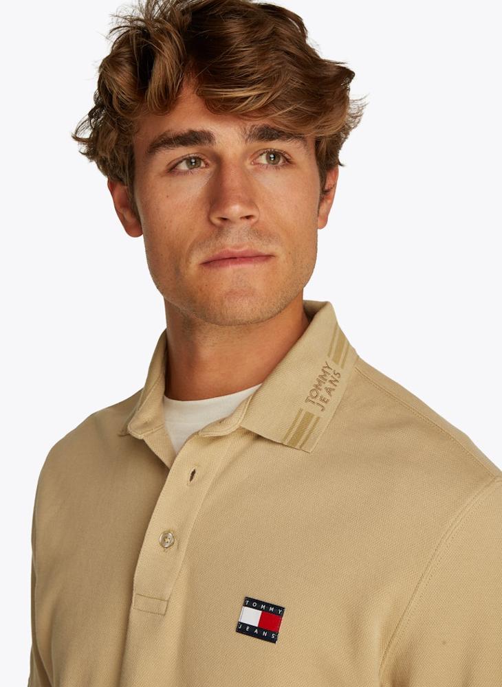 Regular Fit Branded Neck Short Sleeve Polo