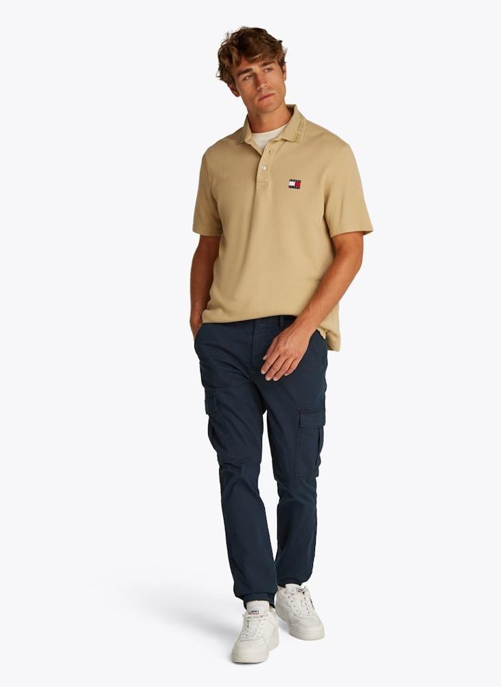 Regular Fit Branded Neck Short Sleeve Polo