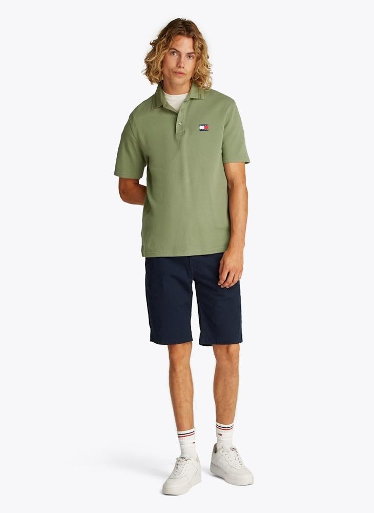 Regular Fit Branded Neck Short Sleeve Polo