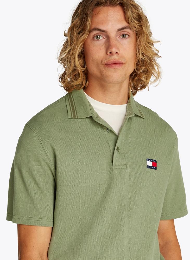 Regular Fit Branded Neck Short Sleeve Polo