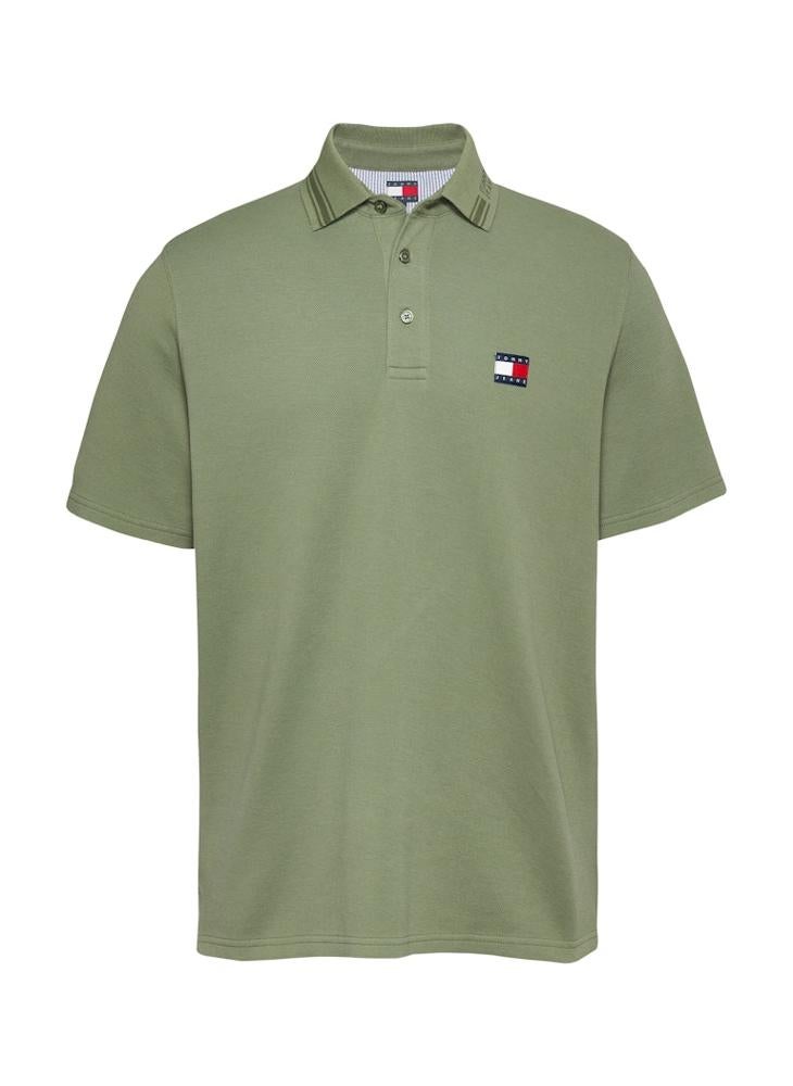 Regular Fit Branded Neck Short Sleeve Polo