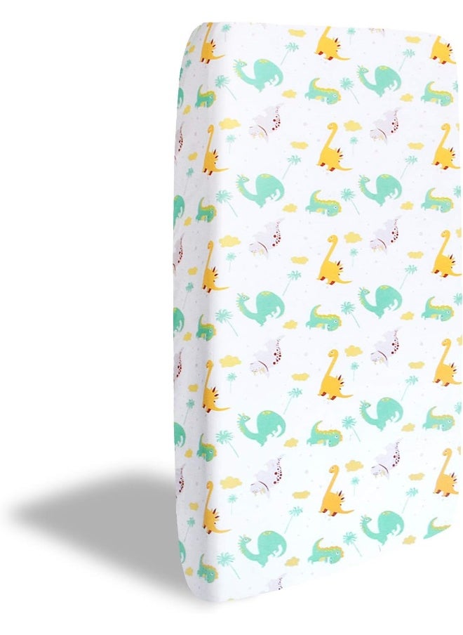 Moonsea Dinosaur Crib Sheets for Boys Girls, Baby Crib Sheets Fit for Standard Crib, Soft and Breathable Microfiber Dinosaur Fitted Crib Sheets for Unisex Baby