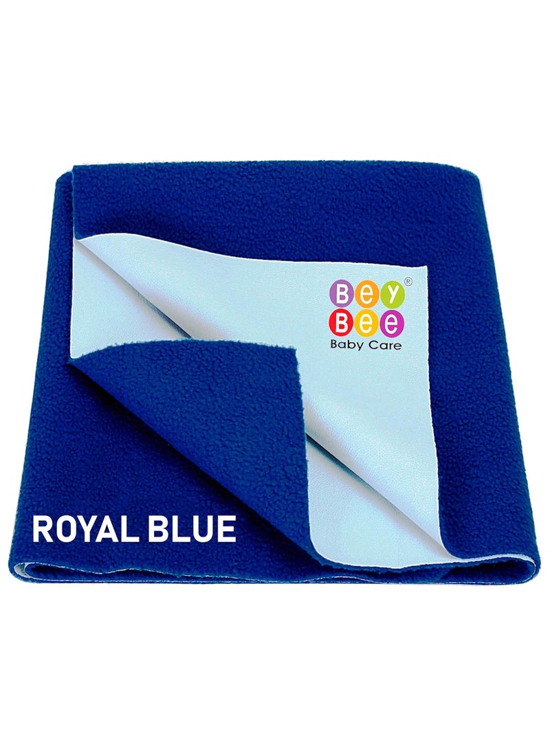 BeyBee Instadry AntiPiling Fleece Extra Absorbent Quick Dry Sheet for New Born Babies Bed Protector Mattress Reusable Waterproof Baby Cot Sheet for Toddler Infant Large Size 140x100cm Royal Blue