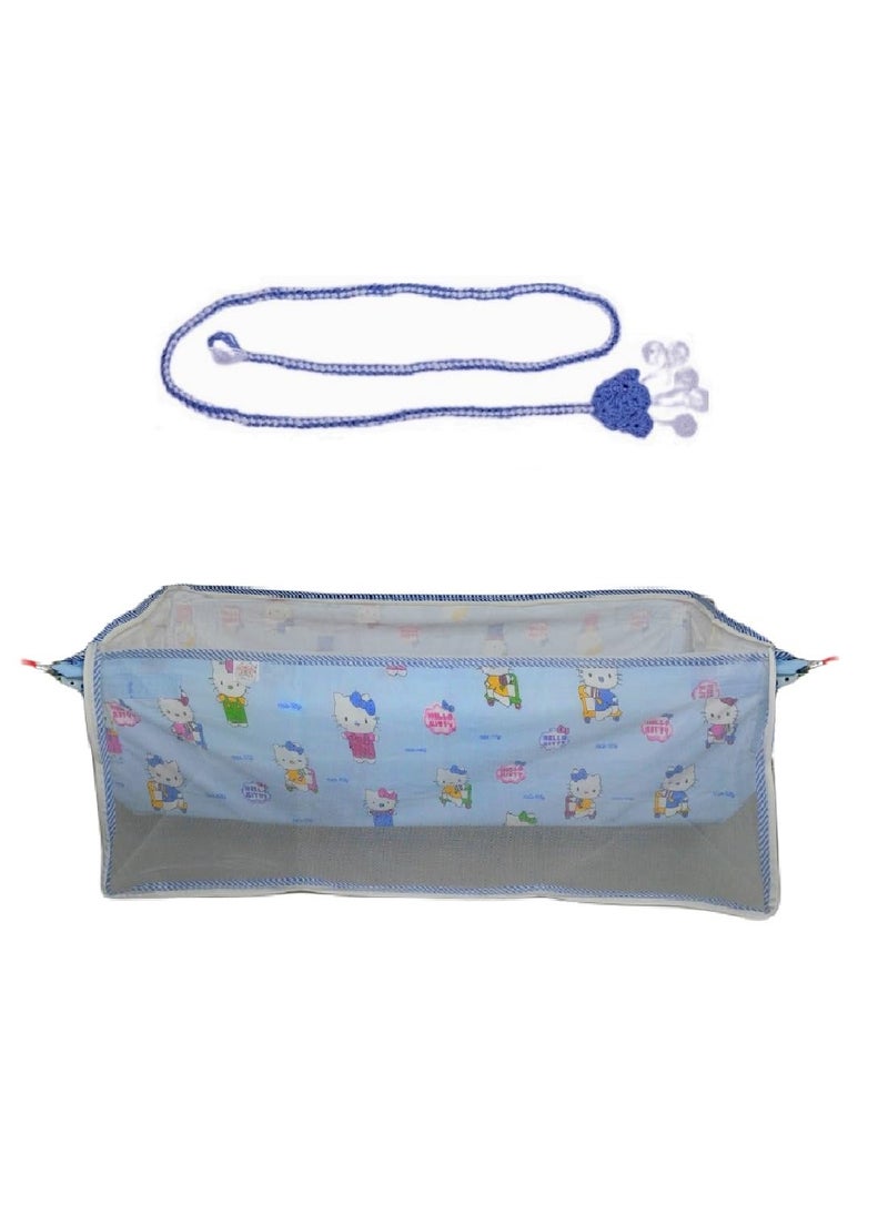 MYSACART Heavy Duty New Born Baby Cradle HammockKhoyuPalanaJhulaGhodiyuJoli with Soft Cotton Cloth Made of Mosquito Net Pack of 1
