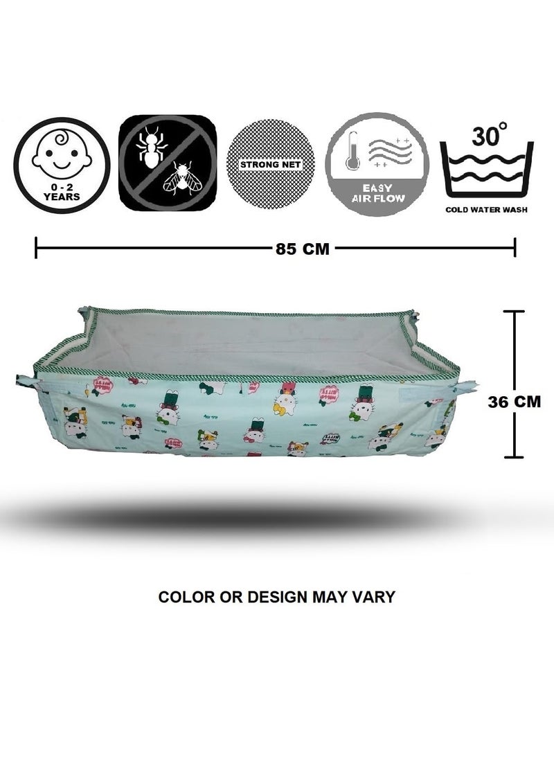 MYSACART Heavy Duty New Born Baby Cradle HammockKhoyuPalanaJhulaGhodiyuJoli with Soft Cotton Cloth Made of Mosquito Net Pack of 1