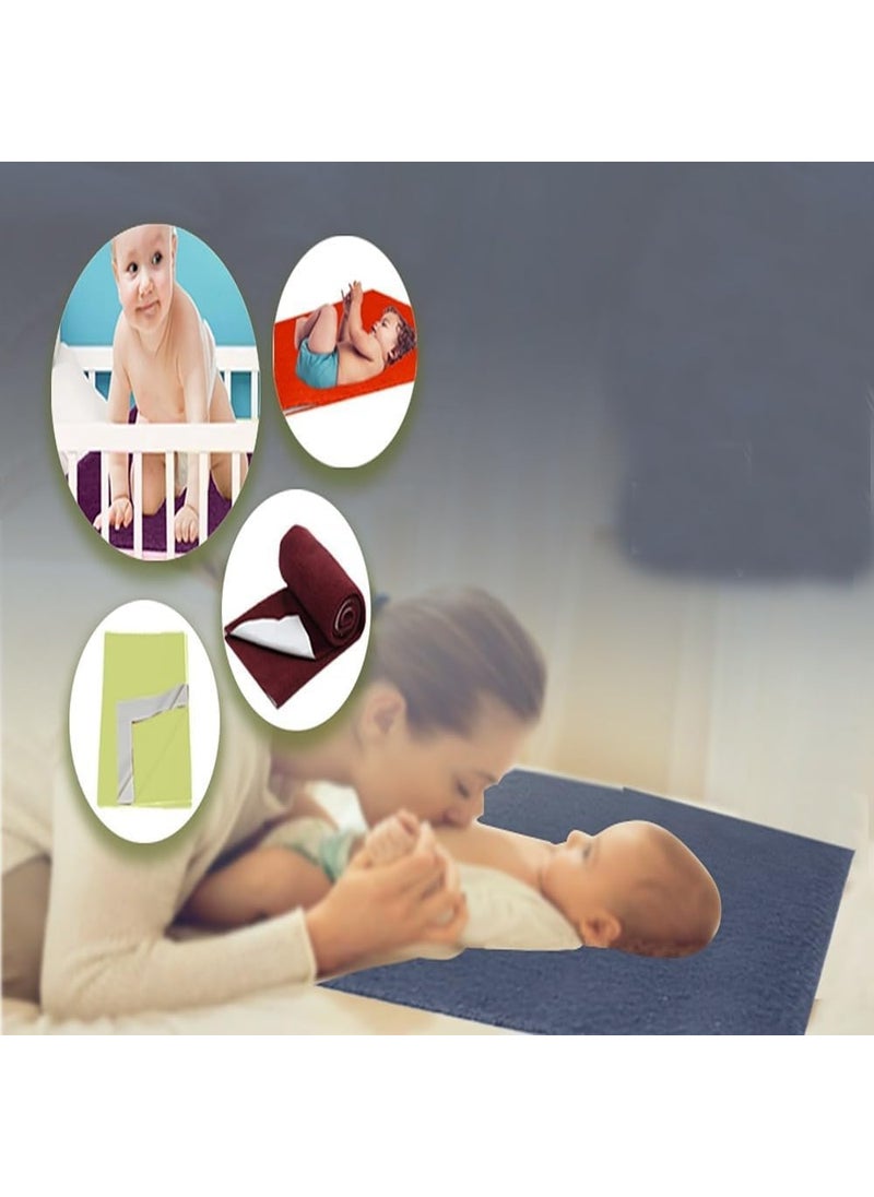 IVAZA Waterproof Quick Dry Sheet for Baby Bed Pad AntiPiling Fleece Extra Absorbent Washable Matress Protector Baby Bed Protector Sheet for Toddler Children Large 140cm X 100cm