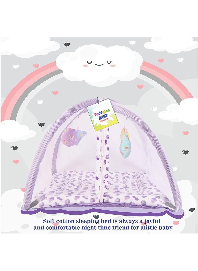 Toddylon Baby Bed New Born Baby Bedding Set Combo of Baby Mattress with Mosquito Net Sleeping Bags Cotton Beds Carry Bag Unisex Infants 06 Months 2PCS Set
