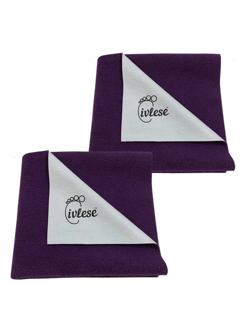 IVLESE Waterproof Washable Baby Care Quick Dry Sheet Medium Size Plum Color Pack of 2