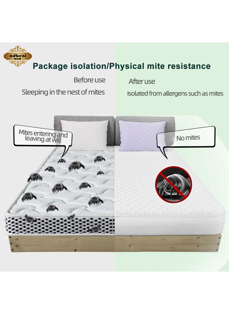 ADBENI HOME Quilted Cotton Extra Absorbent Quick Dry Sheet for Baby Baby Bed Protector Waterproof Baby Sheet Cot Sheet Crib Sheets Crib Mattress Protection King 90x138 cm White