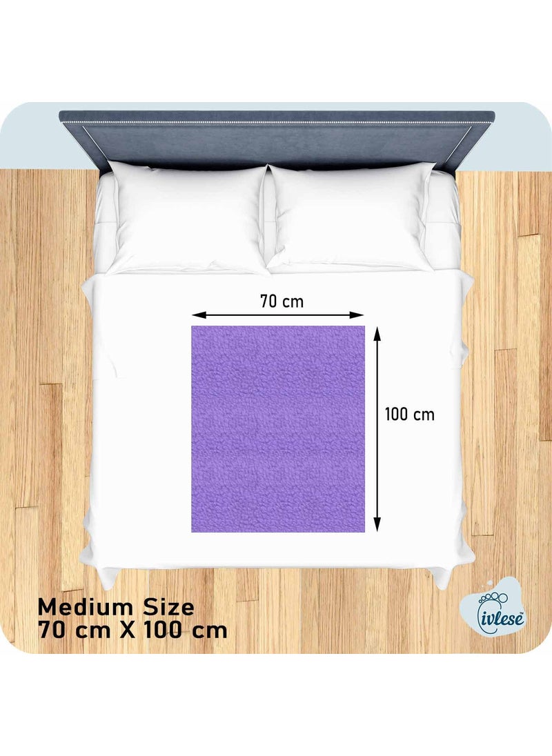 IVLESE Waterproof Washable Baby Care Quick Dry Sheet Medium Size Lilac Color Pack of 2