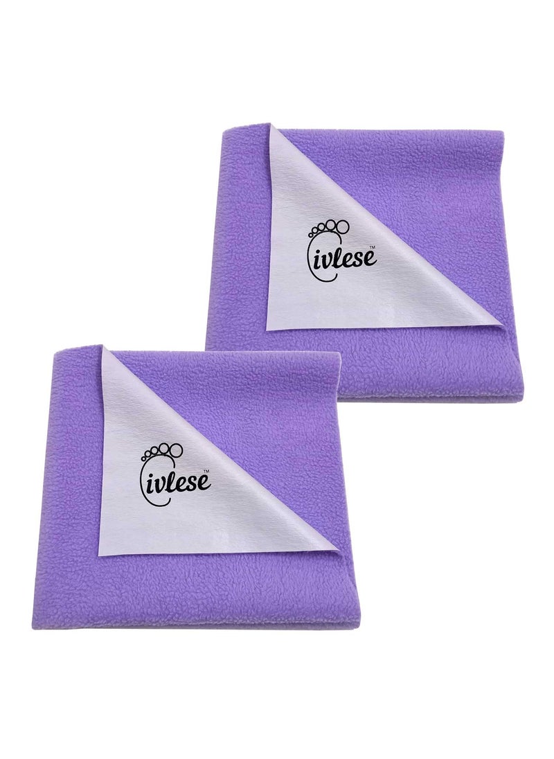IVLESE Waterproof Washable Baby Care Quick Dry Sheet Medium Size Lilac Color Pack of 2