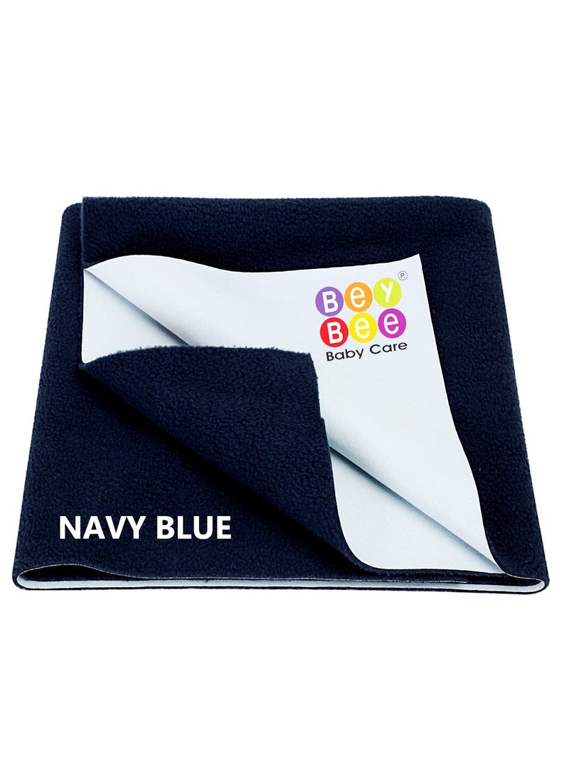 BeyBee Extra Absorbent Quick Dry Sheet for Baby Baby Bed Protector Waterproof Baby Sheet Large 140cm X 100cm Dark Blue Cotton 100 Waterproof Breatheable Fabric Mat with an Extra Dry Layer