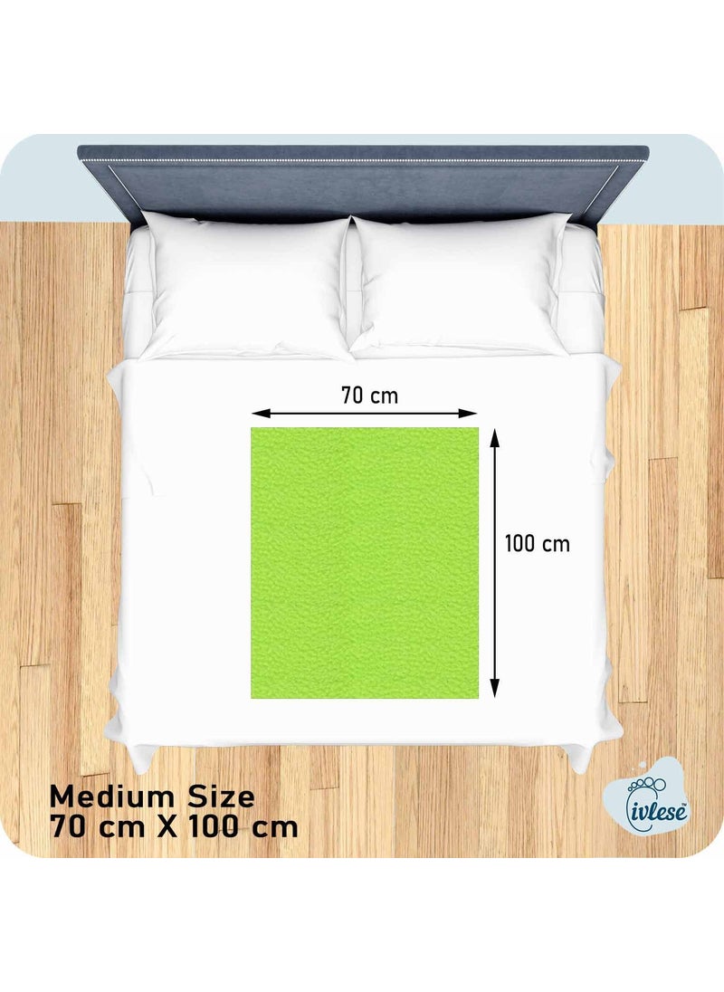 IVLESE Waterproof Washable Baby Care Quick Dry Sheet Medium Size Pista Green Color Pack of 2