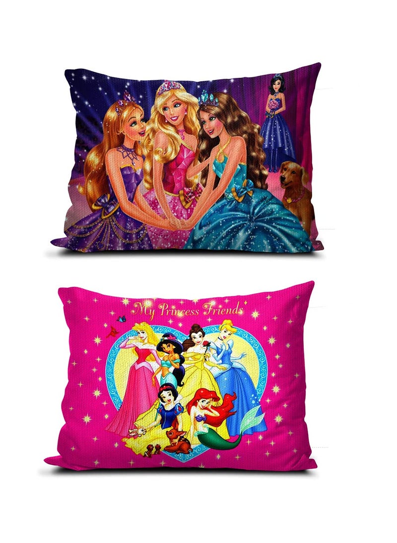 NISHOMES Baby Cartoon Printed Kids Pillow Pack of 2 Size 12x18 Inches Multicolor