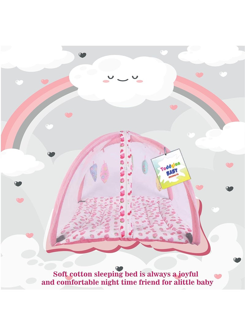 Toddylon Baby Bed New Born Baby Bedding Set Combo of Baby Mattress with Mosquito Net Sleeping Bags Cotton Beds Carry Bag Unisex Infants 06 Months 2PCS Set