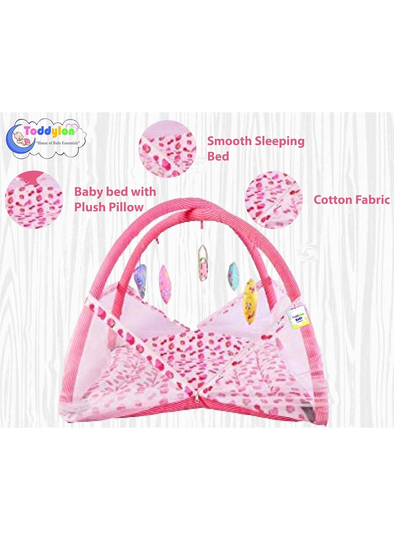 Toddylon Baby Bed New Born Baby Bedding Set Combo of Baby Mattress with Mosquito Net Sleeping Bags Cotton Beds Carry Bag Unisex Infants 06 Months 2PCS Set
