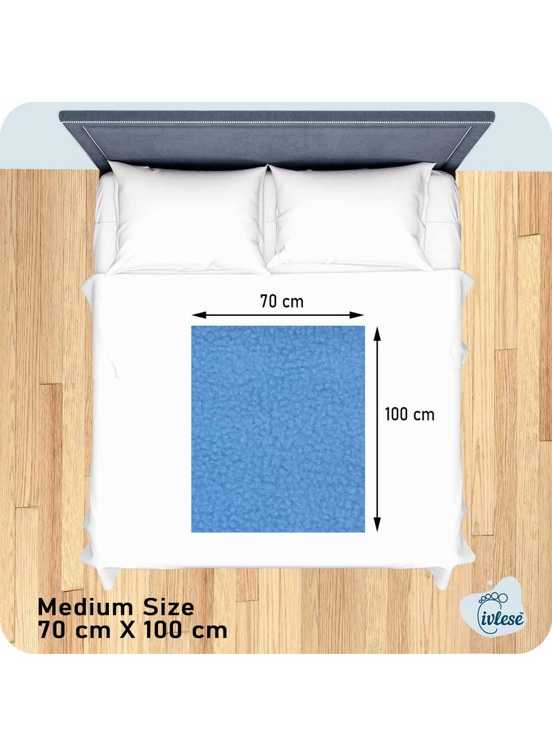 IVLESE Waterproof Washable Baby Care Quick Dry Sheet Medium Size Blue Color Pack of 2