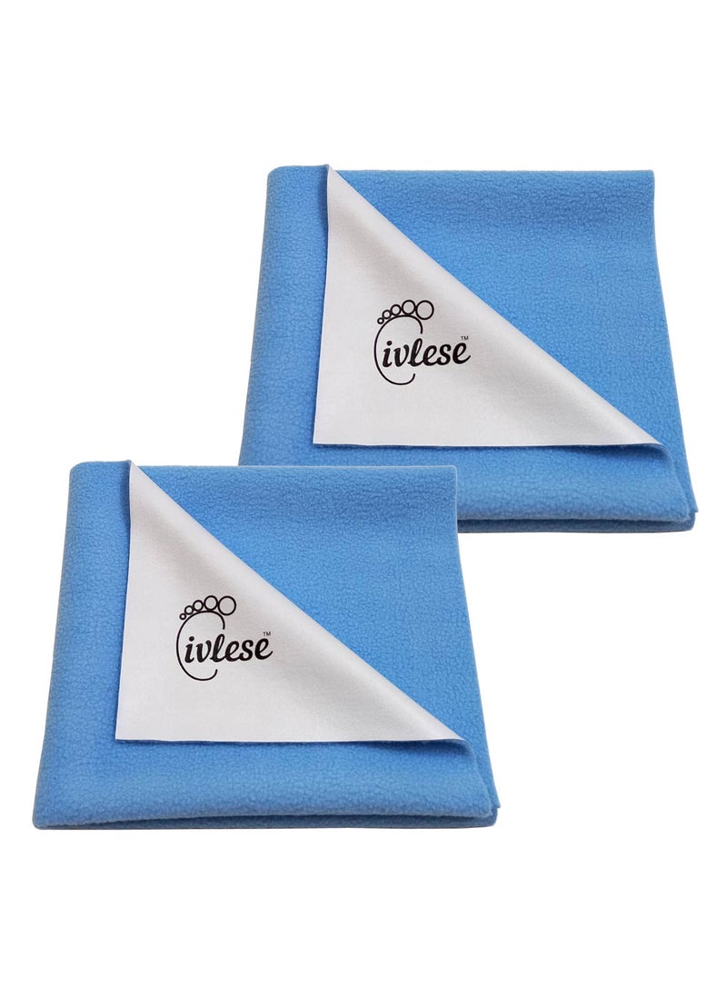 IVLESE Waterproof Washable Baby Care Quick Dry Sheet Medium Size Blue Color Pack of 2