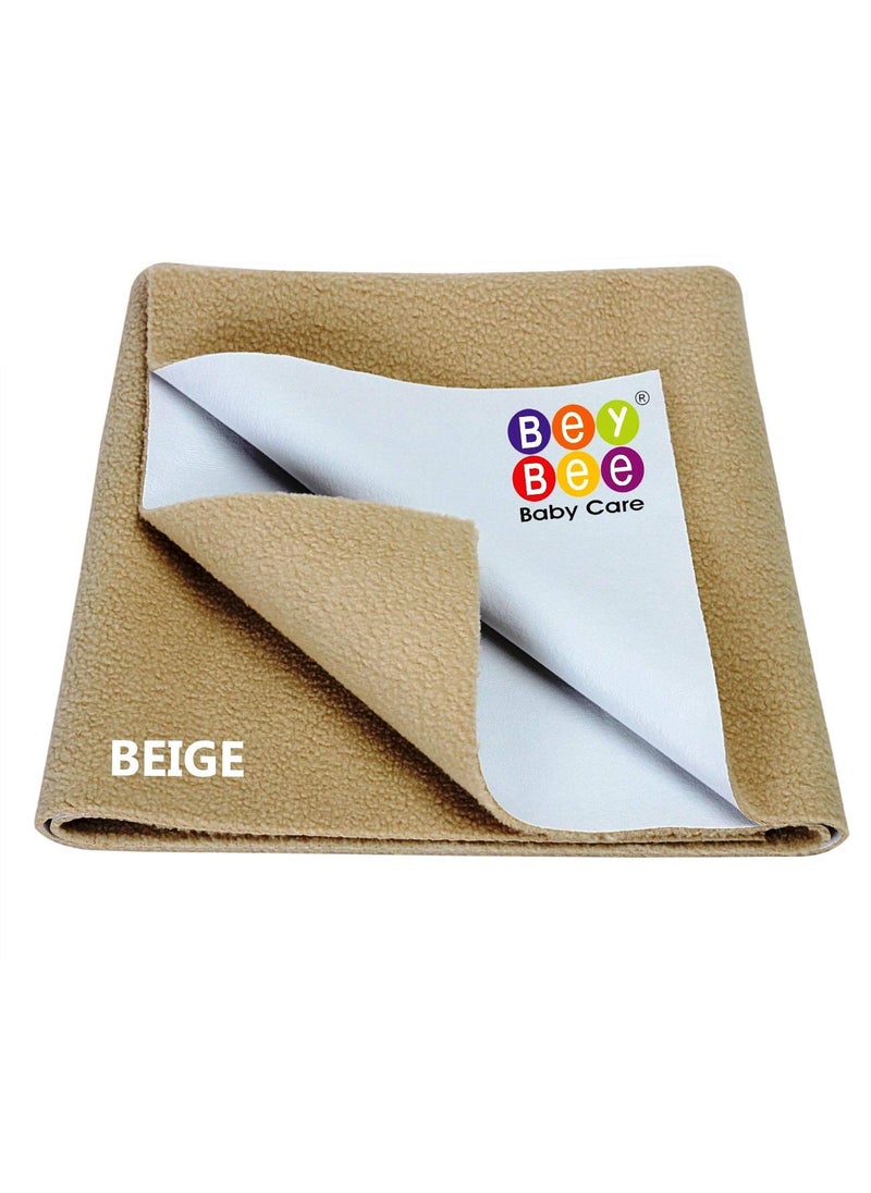 BeyBee Instadry AntiPiling Fleece Extra Absorbent Quick Dry Sheet for New Born Babies Cotton Bed Protector Mattress Reusable Waterproof Baby Cot Sheet for Toddler Infant Large Size 140x100cm Beige