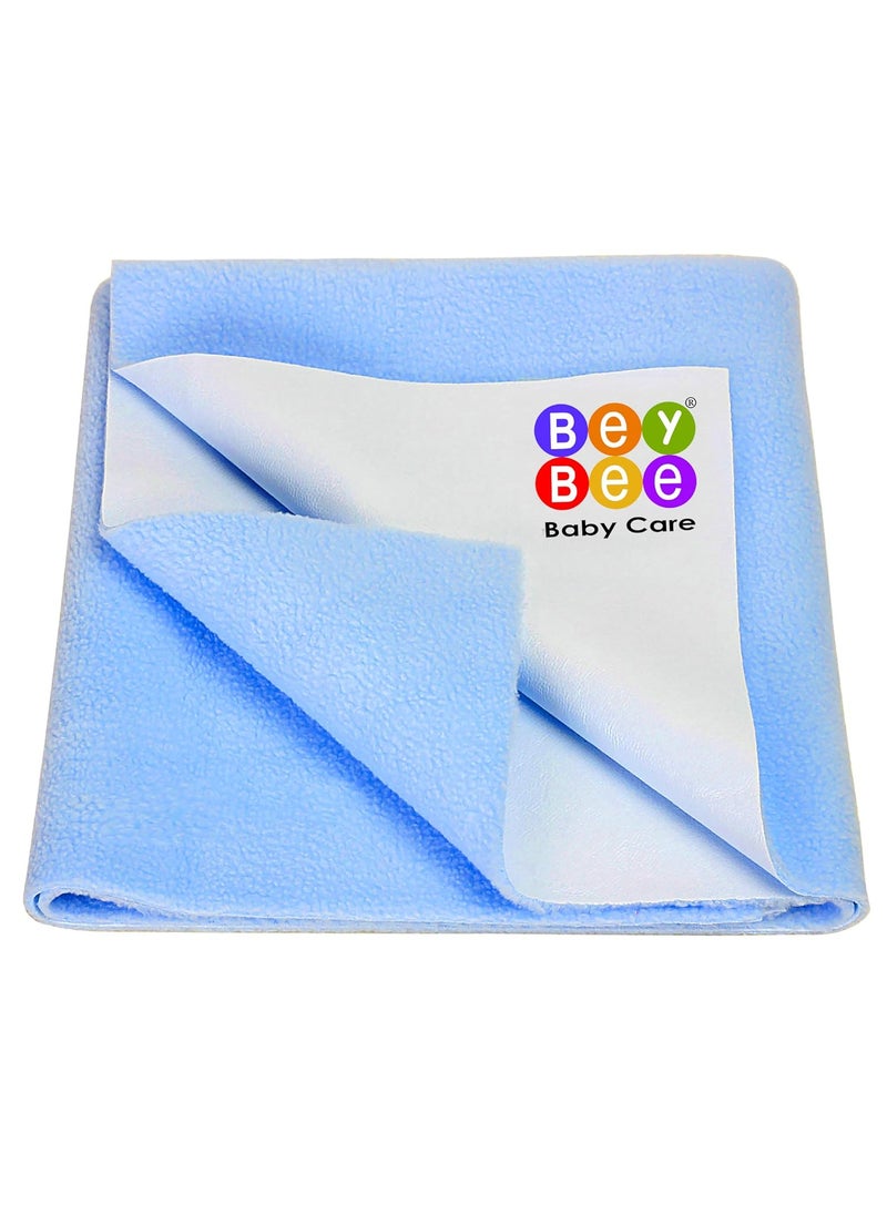 BeyBee Instadry AntiPiling Fleece Extra Absorbent Quick Dry Sheet for New Born Babies Bed Protector Mattress Reusable Waterproof Baby Cot Sheet for Toddler Infant XLarge Size 200x140cm Blue