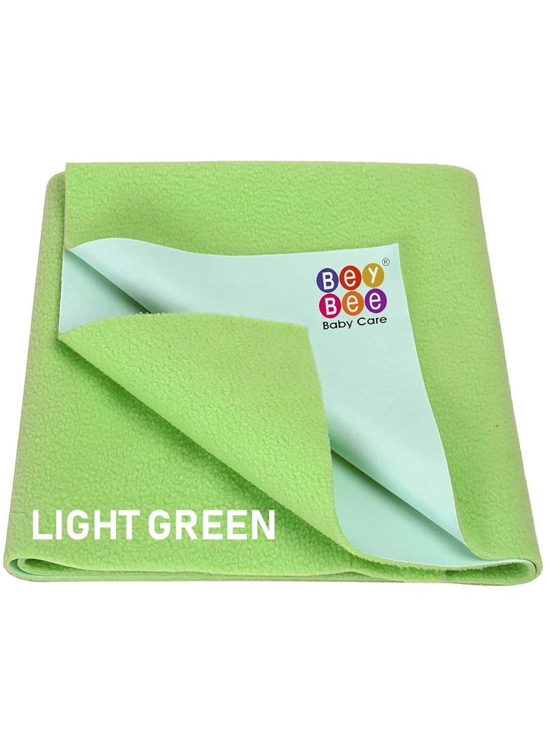 BeyBee Instadry AntiPiling Fleece Extra Absorbent Quick Dry Sheet for New Born Babies Cotton Bed Protector Mattress Reusable Waterproof baby Cot sheet for Toddler Infant XLarge size 200x140cm Light Green