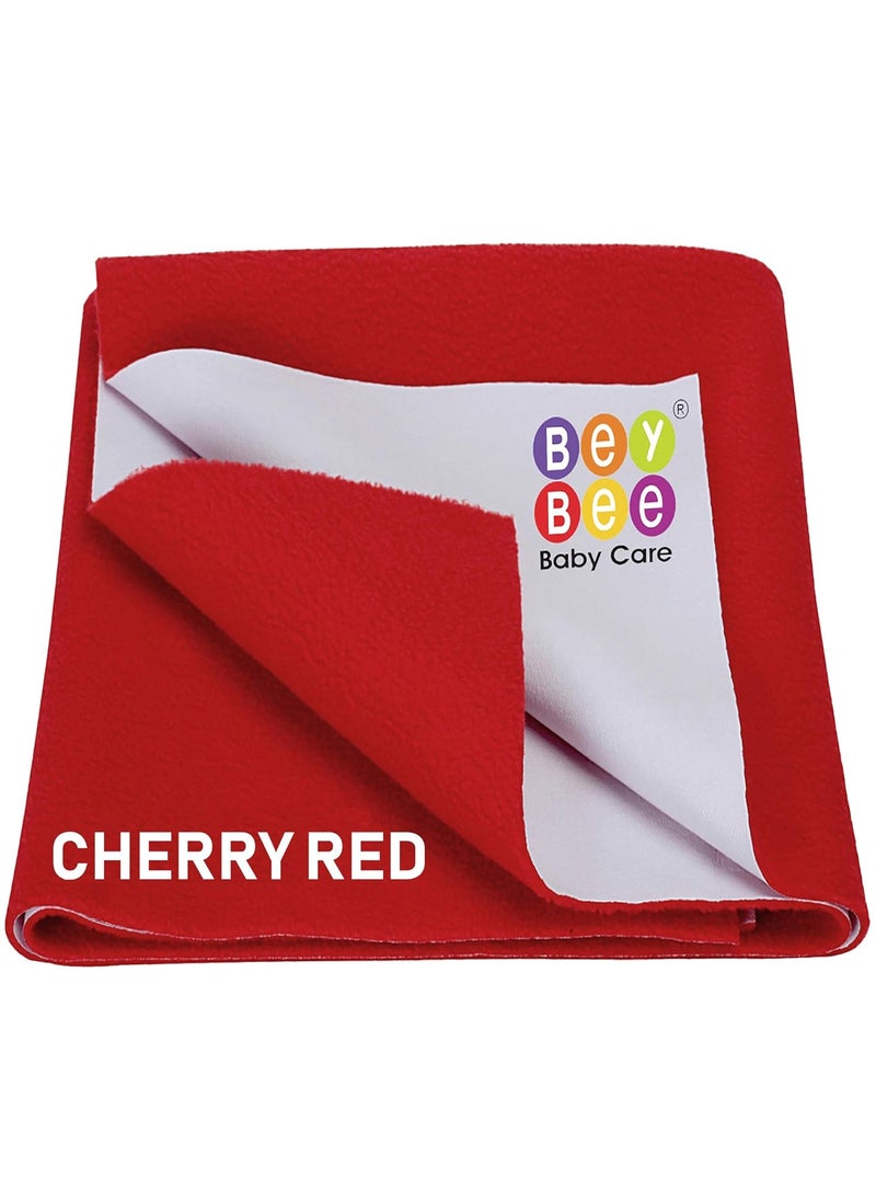 BeyBee Instadry AntiPiling Fleece Extra Absorbent Quick Dry Sheet for New Born Babies Cotton Bed Protector Mattress Reusable Waterproof Baby Cot Sheet for Infant XLarge Size 200x140cm Red