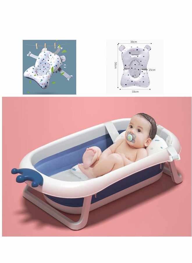 Baby Bath Cushion Pad ONLY, Newborn Bath Bed Adjustable Baby Shower Mat Non-Slip Soft Padded Infant Bathtub Support Foldable Baby Bath Seat Back Pillow Infant Bather Floating Pad, 0-12 M, NO Bathtub