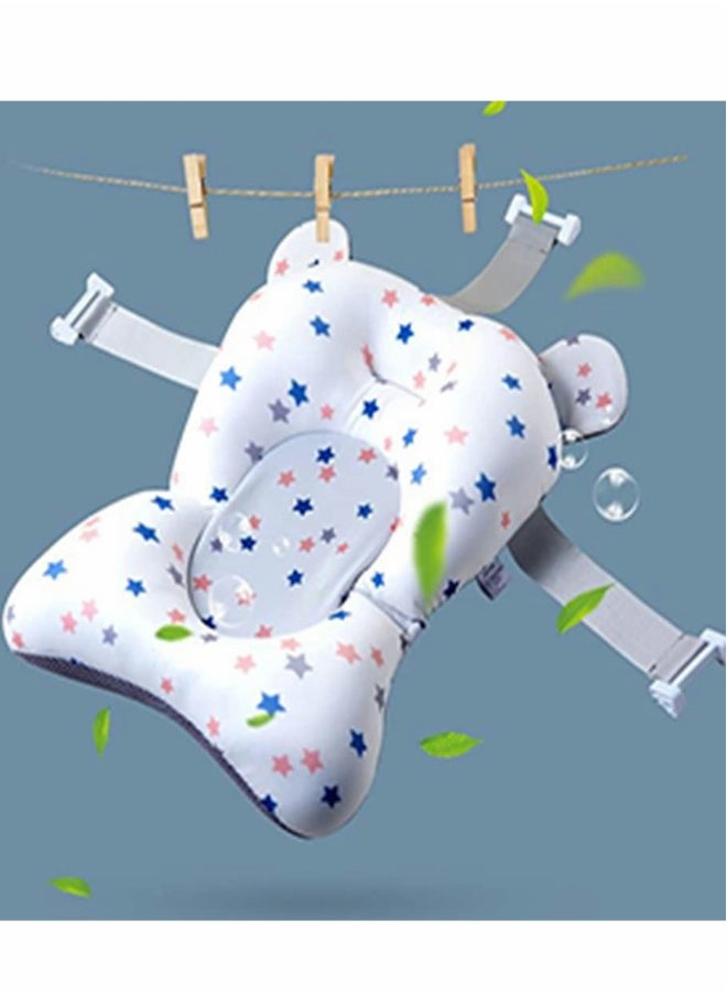 Baby Bath Cushion Pad ONLY, Newborn Bath Bed Adjustable Baby Shower Mat Non-Slip Soft Padded Infant Bathtub Support Foldable Baby Bath Seat Back Pillow Infant Bather Floating Pad, 0-12 M, NO Bathtub