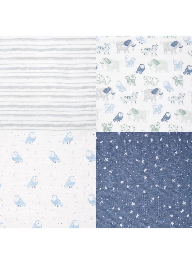 Aden + Anais™ essentials cotton muslin 4 pack swaddle blanket time to dream