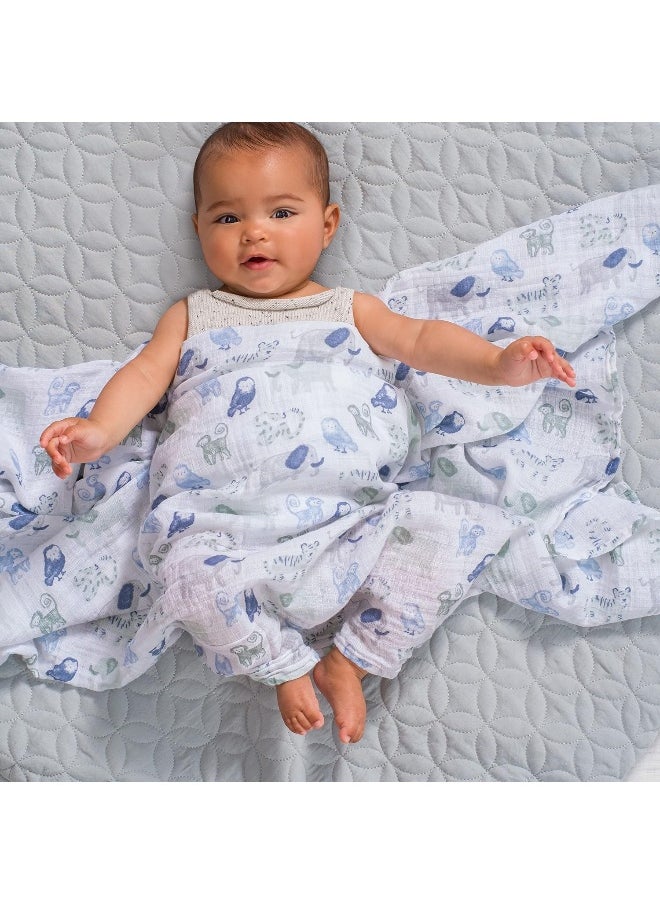 Aden + Anais™ essentials cotton muslin 4 pack swaddle blanket time to dream