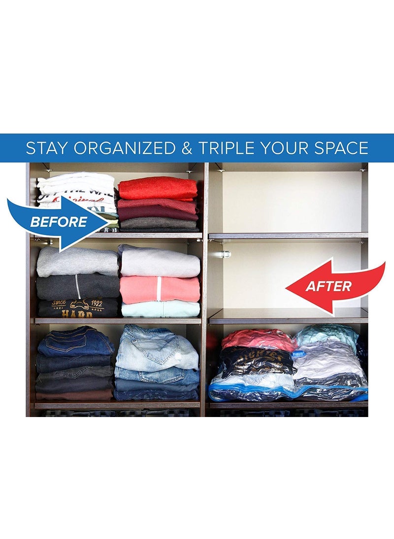 KAVID Quit Storage Vaccum Bag Without Pump and Travel Vaccum bagPlastic50 X 60 cm Clear Set of 4