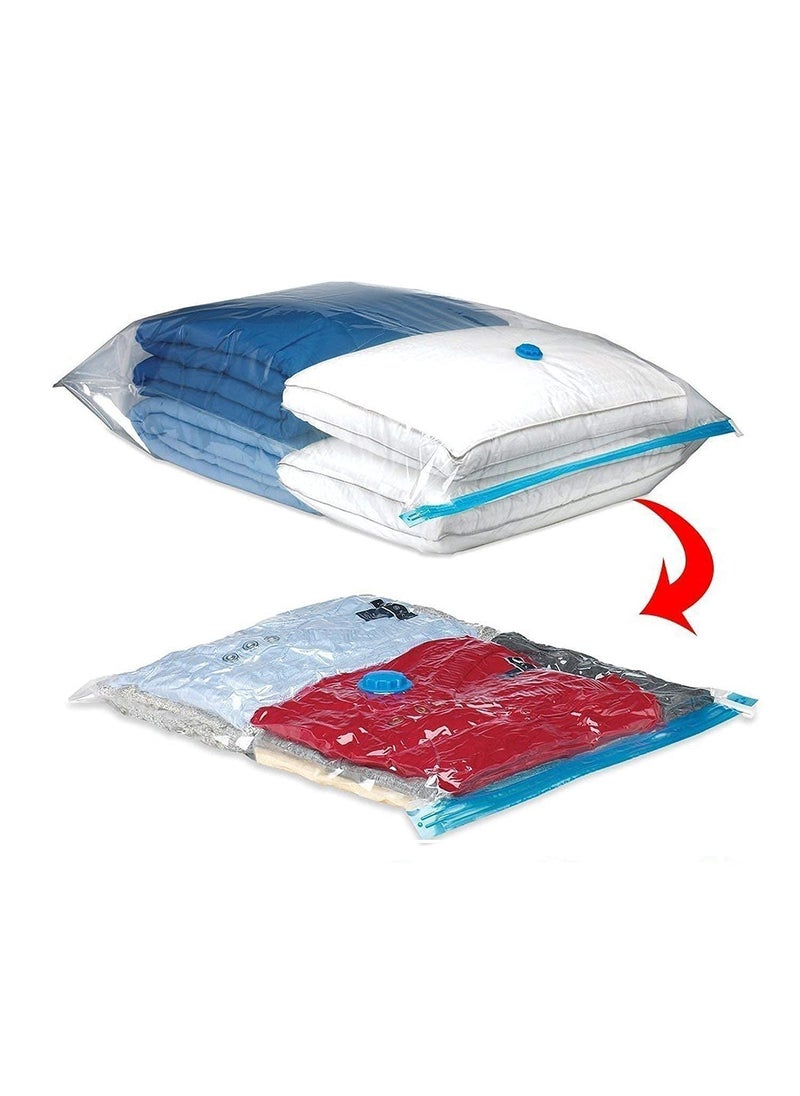 Kavid Vaccum Bag Without Pump and Travel Vaccum bag Quit Vacuum Plastic Rectangular 60 X 80 cm Clear Set of 4