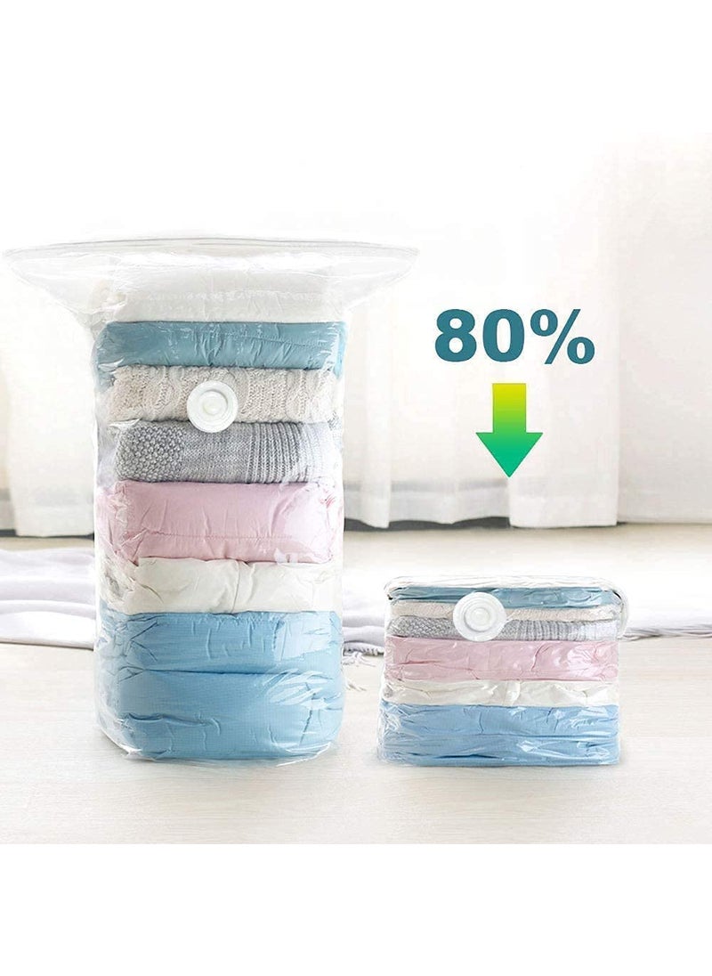 Kavid Vaccum Bag Without Pump and Travel Vaccum bag Quit Vacuum Plastic Rectangular 60 X 80 cm Clear Set of 4