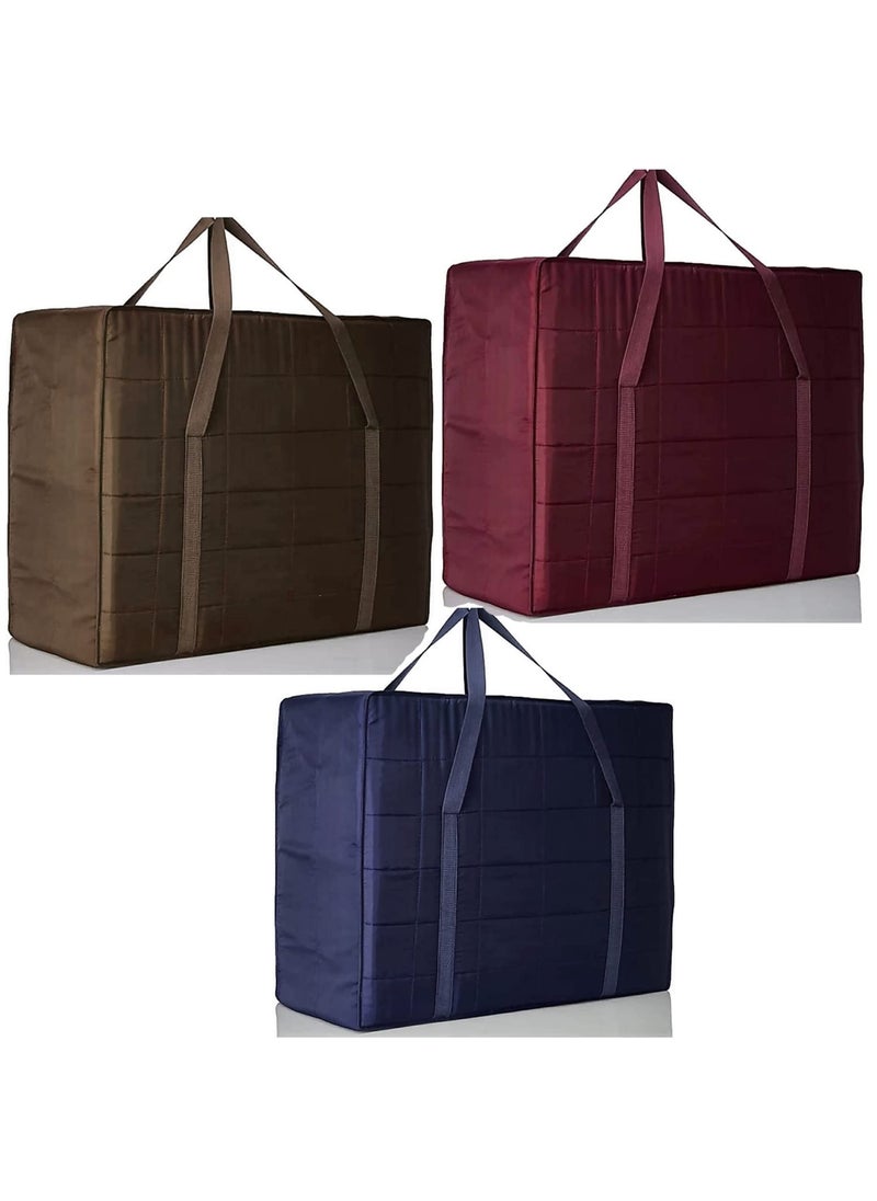 Cool Buddyzz Parachute Underbed Bag Multipuprpose Blanket King size jumbo Bag For Travel And Storage Use Combo of 3 CoffeeMaroonBlue