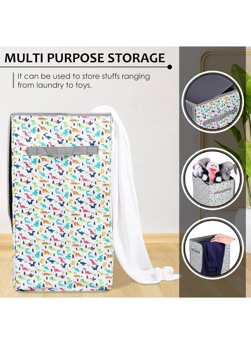 MOMMYBABYLUV Bags Stylish Foldable Laundry Bags with Handle for Everyday Chic Organization Laundry Basket DinosaurPrnt Pack of 1