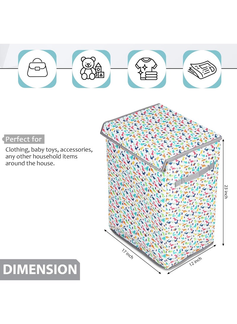 MOMMYBABYLUV Bags Stylish Foldable Laundry Bags with Handle for Everyday Chic Organization Laundry Basket DinosaurPrnt Pack of 1