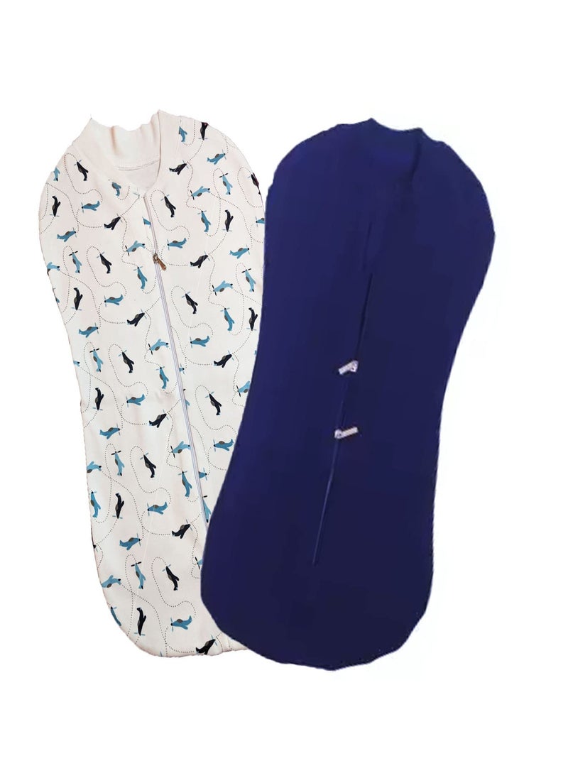 MammaChamp PODSwaddleSleeping BagSack for NewbornBaby 06 Months BlueWhite