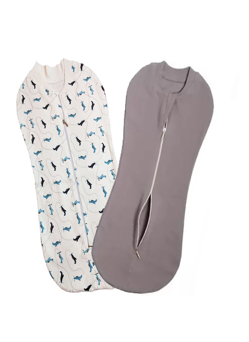 MammaChamp PODSwaddleSleeping BagSack for NewbornBaby 06 Months GreyWhite