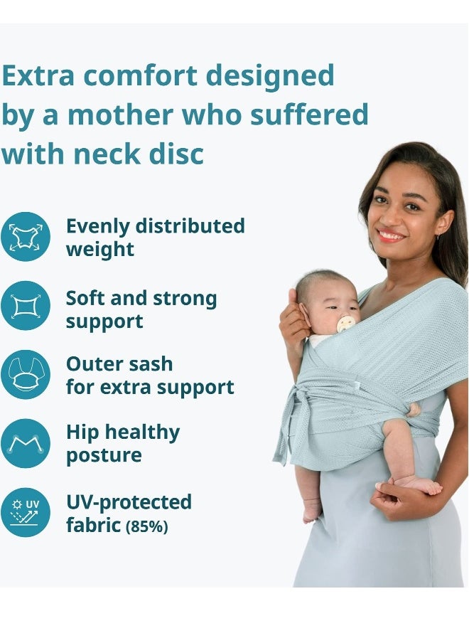 Easy-to-Wear Baby Carrier Wrap - Hands-Free, Moisture-Wicking, Soft Design for Newborns and Kids Up to 44lbs (Brown)