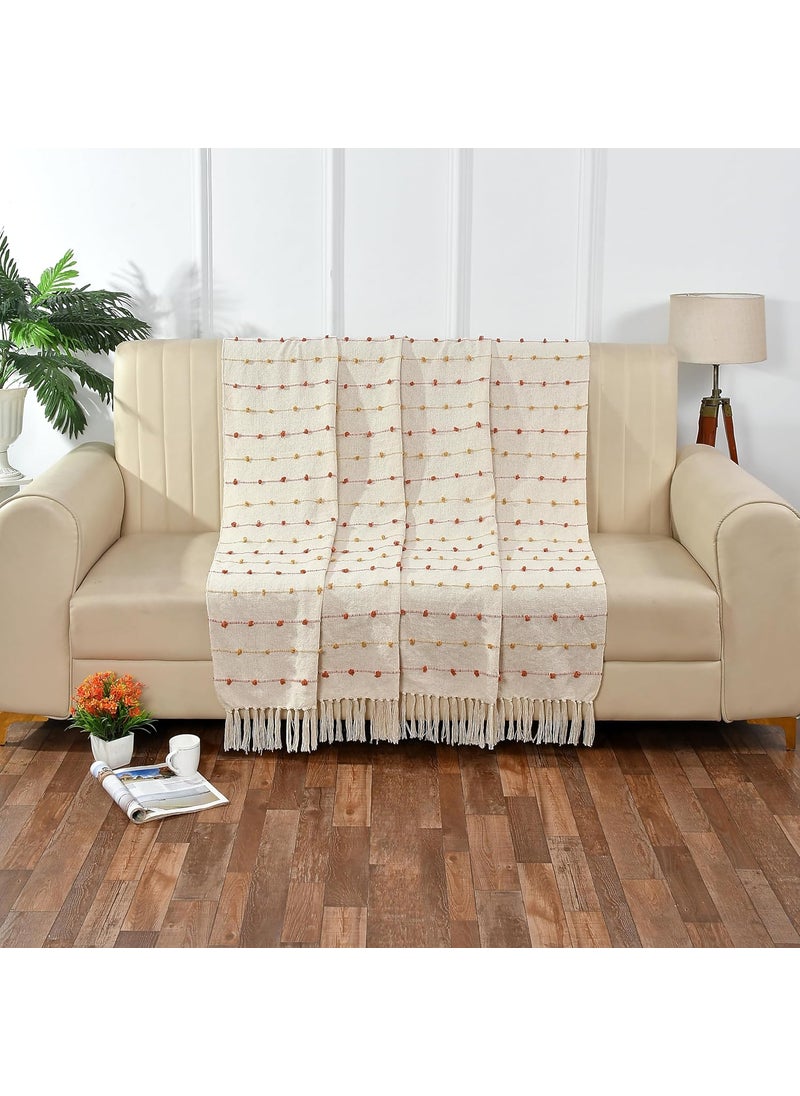 HomewayTex 100 Cotton Handwoven Stripe Loop Throw Sofa Throw Bed Throw and Blanket etc Size130x180 CMS