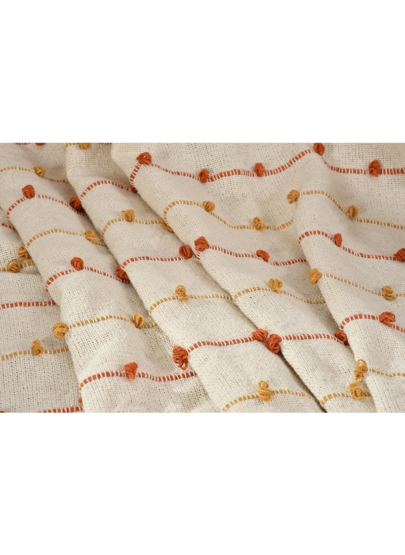 HomewayTex 100 Cotton Handwoven Stripe Loop Throw Sofa Throw Bed Throw and Blanket etc Size130x180 CMS