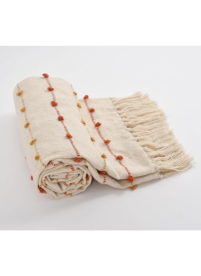 HomewayTex 100 Cotton Handwoven Stripe Loop Throw Sofa Throw Bed Throw and Blanket etc Size130x180 CMS