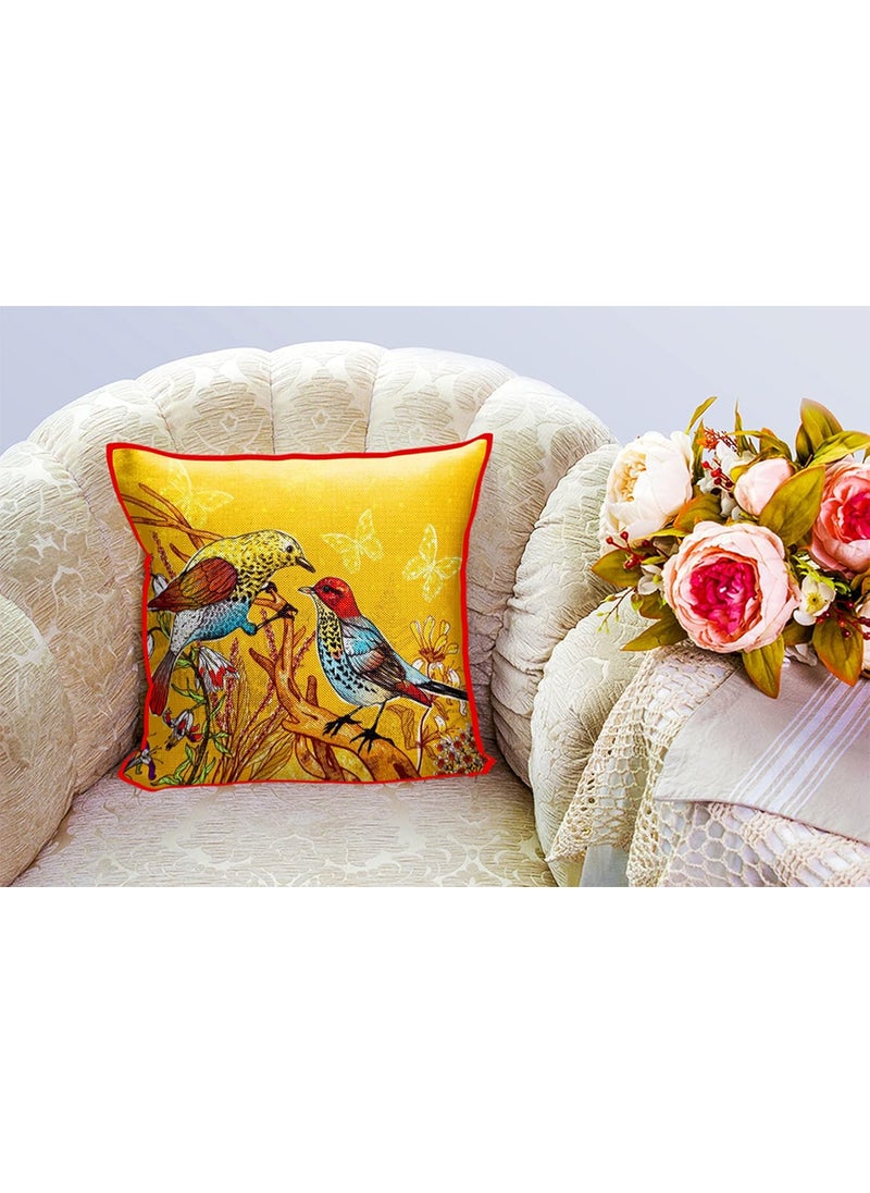 DREAMVIO Jute Exclusive Decorative ThrowPillow Covers Cushion Covers for Living Room Bed Room SofaChairs PackSet of 5 Multicolour Size 16 x 16 Inches