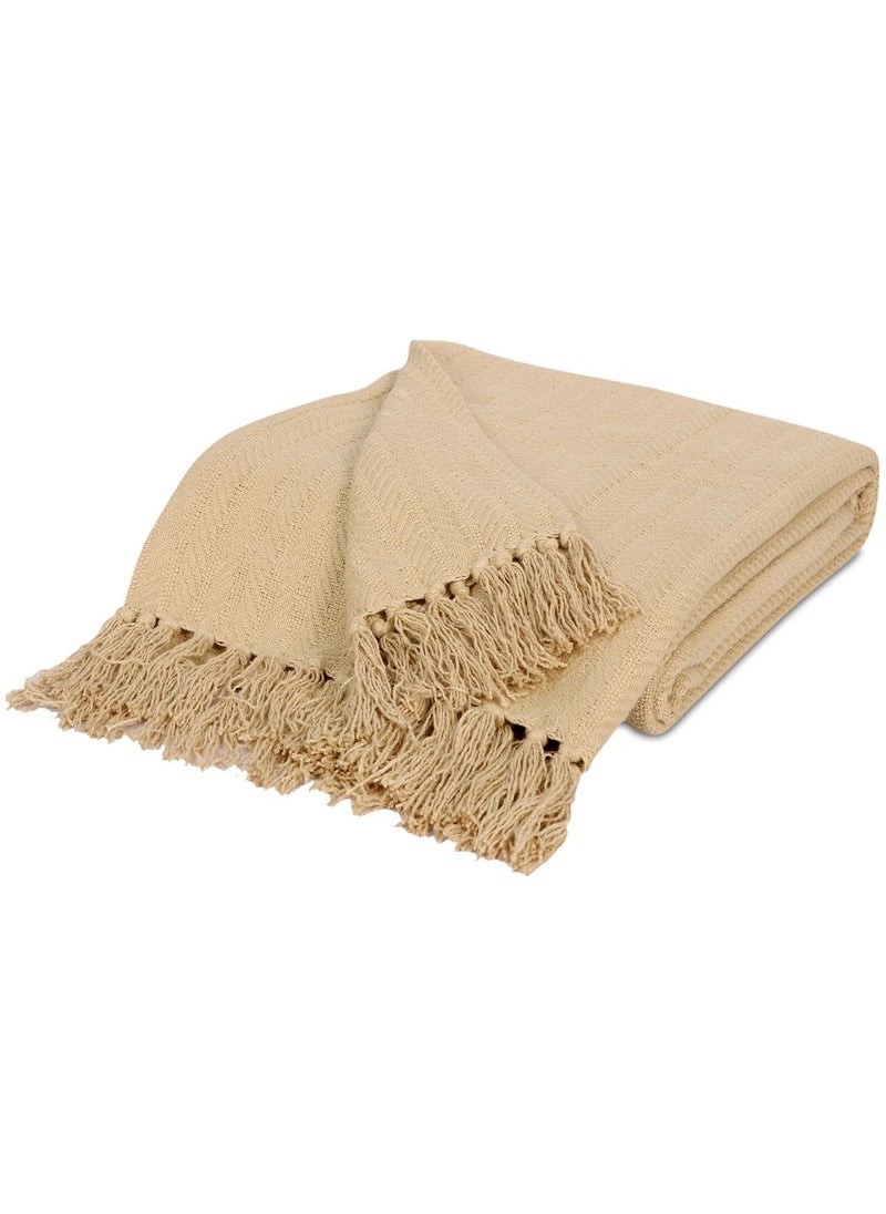 SAMAIR Soft Throw Blanket UltraPlush Versatile Cozy for Living Room Sofa Bed Chair Indoor Outdoor Use Adding Warmth Style to Any Space 150 125 Cm Pack of 1 Beige
