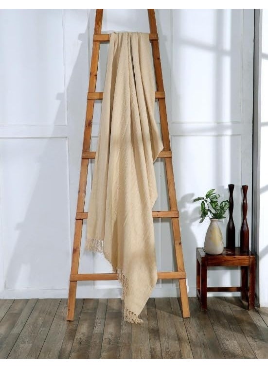 SAMAIR Soft Throw Blanket UltraPlush Versatile Cozy for Living Room Sofa Bed Chair Indoor Outdoor Use Adding Warmth Style to Any Space 150 125 Cm Pack of 1 Beige