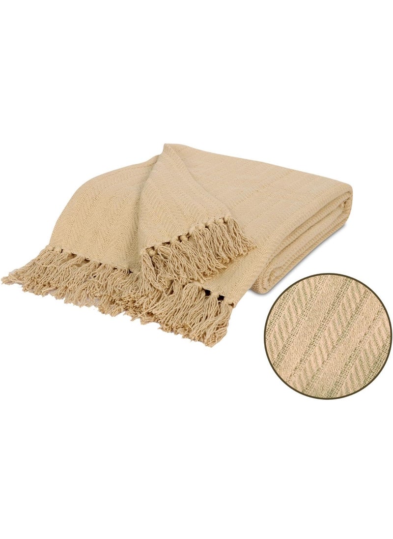 SAMAIR Soft Throw Blanket UltraPlush Versatile Cozy for Living Room Sofa Bed Chair Indoor Outdoor Use Adding Warmth Style to Any Space 150 125 Cm Pack of 1 Beige