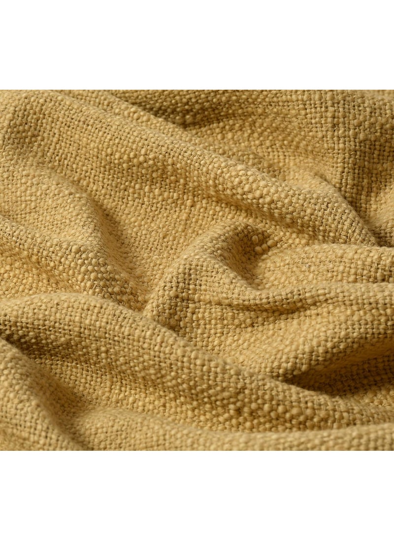HomewayTex 100 Cotton SUVA Slub Throw Sofa ThrowBed Throw and Blanket Elc Size125X150 CMS OR 50X60 INCH Colour Tan